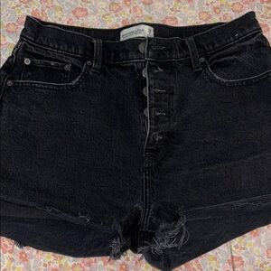 Abercrombie & Fitch Black High-Rise Shorts